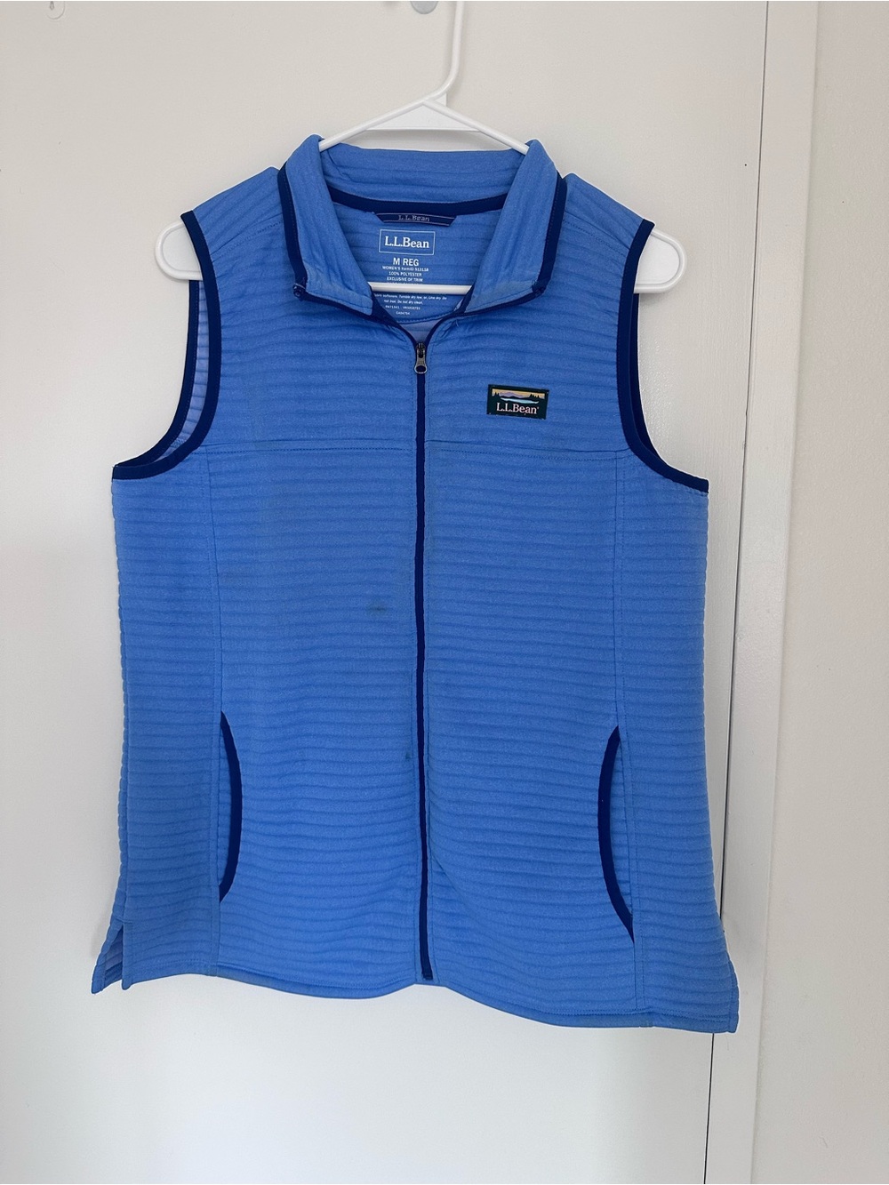 L.L.Bean Women’s M Regular Blue Full Zip Textured Fleece Vest